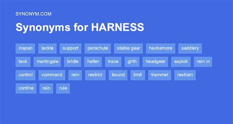 present participle of harness 2. . Synonyms for harnessing